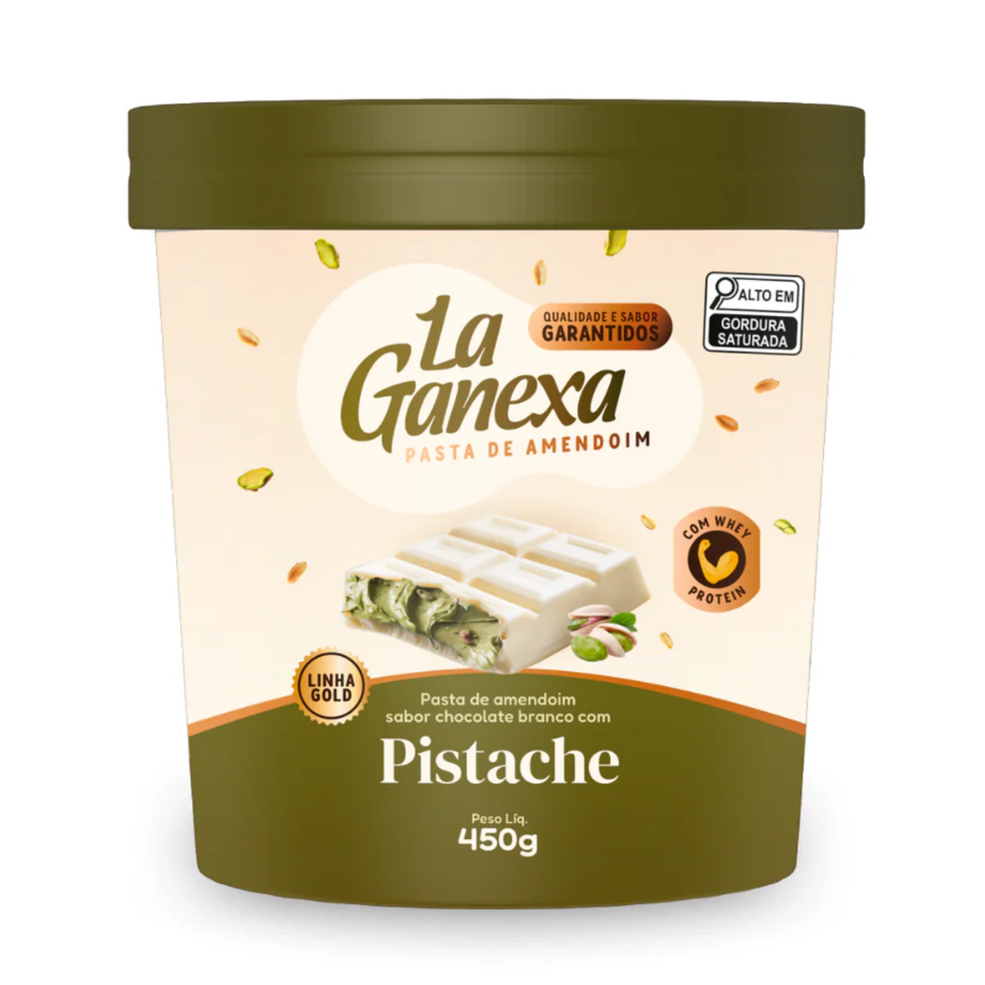 La Ganeixa Creamy White Chocolate and Pistachio Peanut Butter 450g