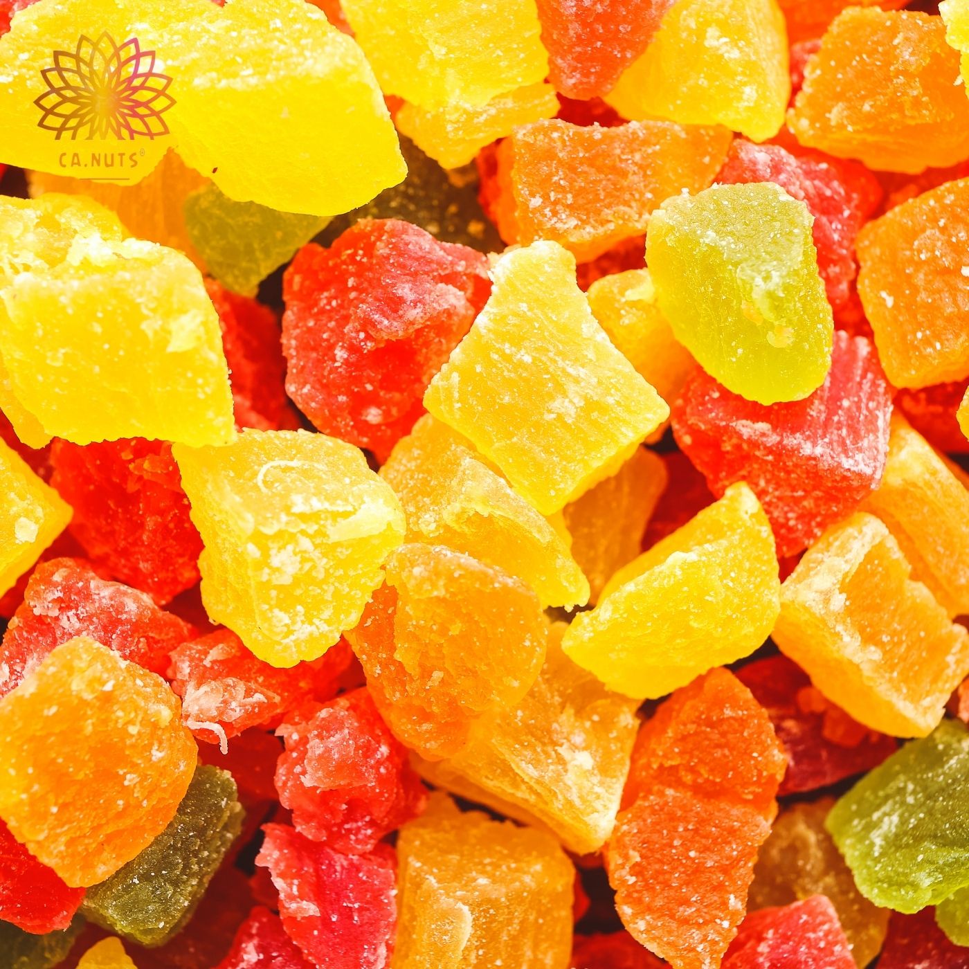 Candied fruit cubes