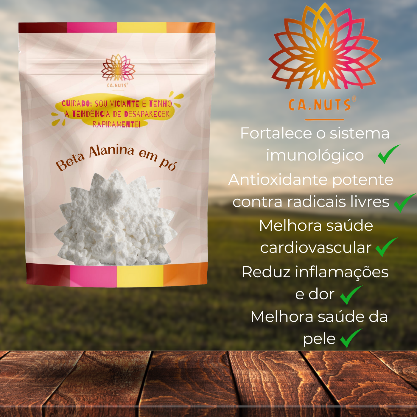 Beta-Alanina em Pó Ca.Nuts Premium – Potencialize sua Performance e Conquiste a Hipertrofia