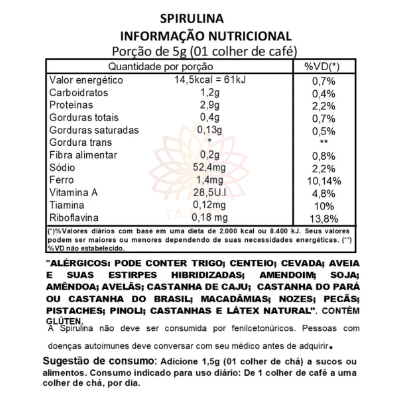 Spirulina em Pó Premium | Marca Ca.Nuts - Ca.Nuts