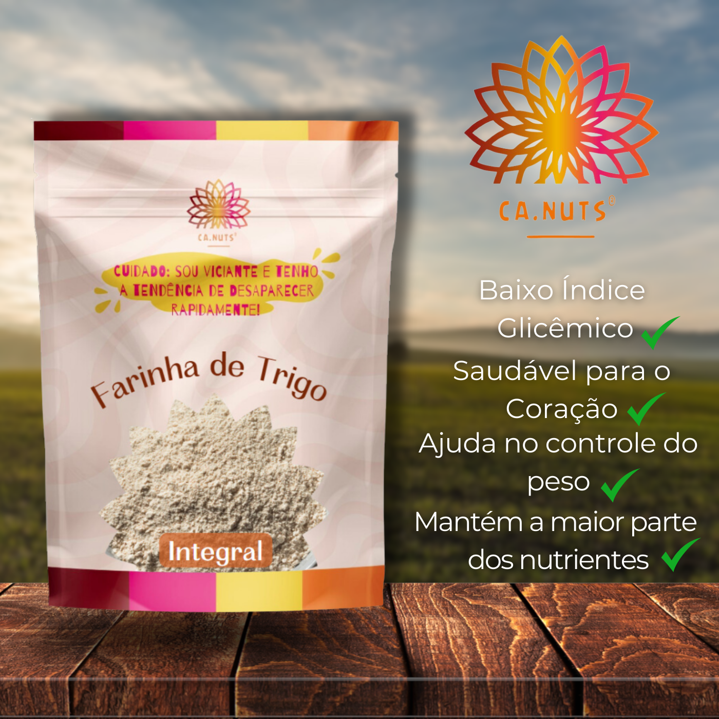 Farinha de trigo integral Premium Ca.Nuts