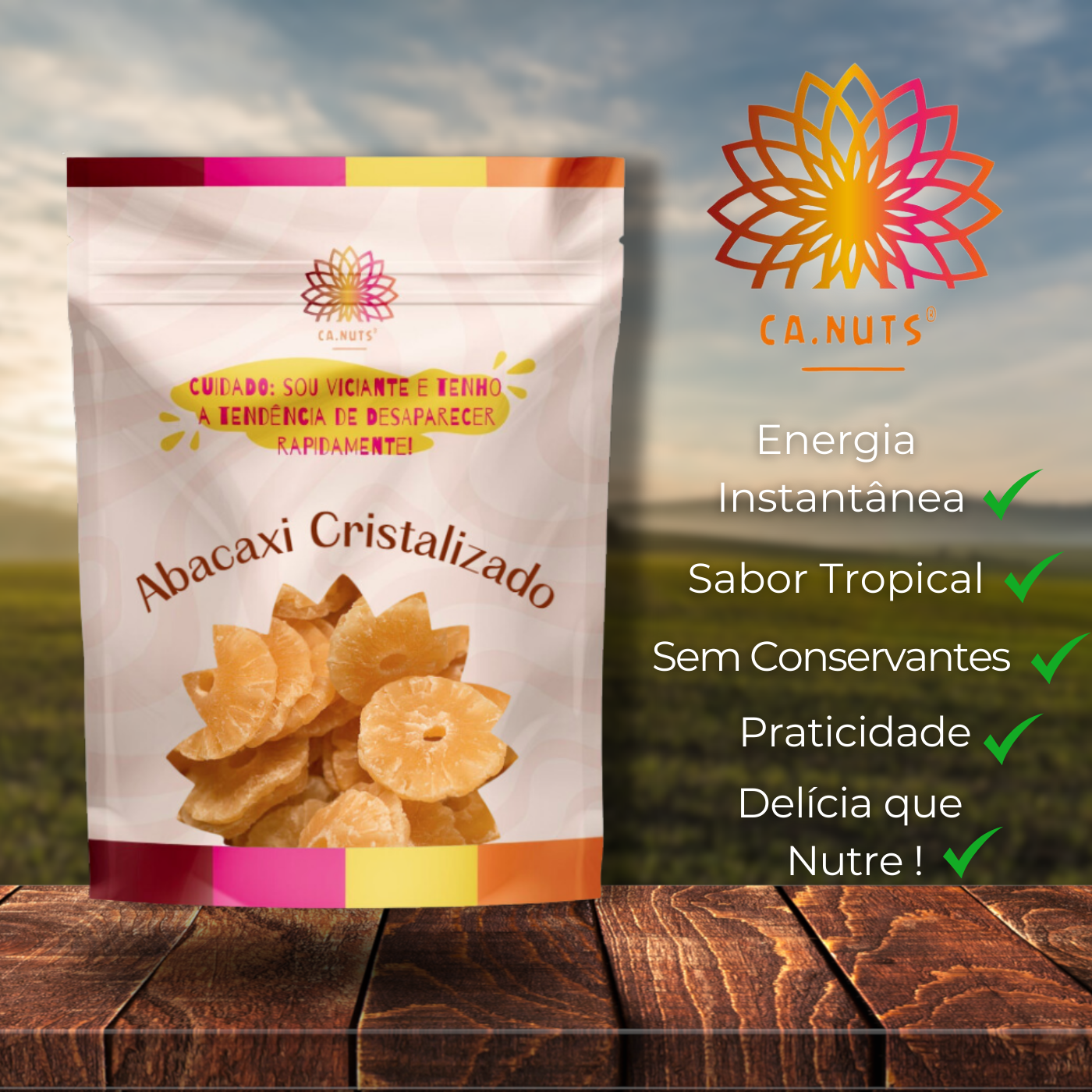 Abacaxi Cristalizado Premium Ca.nuts