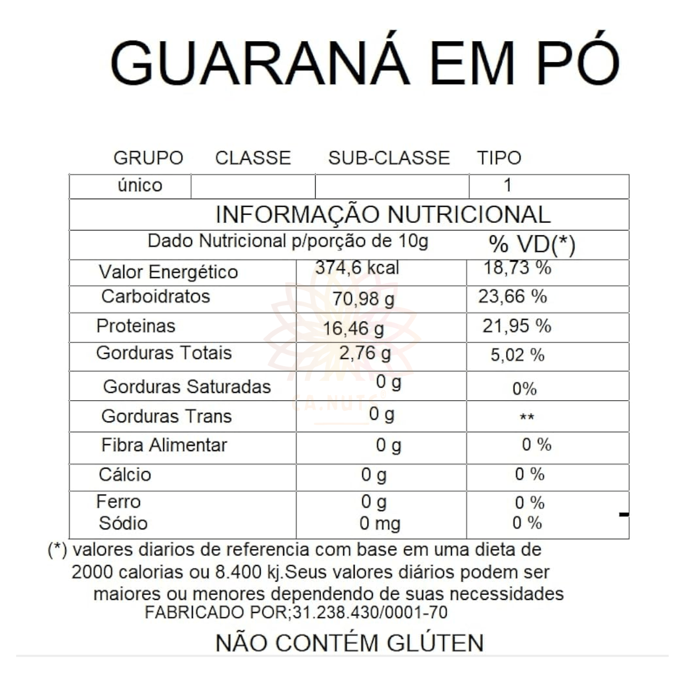 Guaraná em Pó Puro Premium | Marca Ca.Nuts - Ca.Nuts