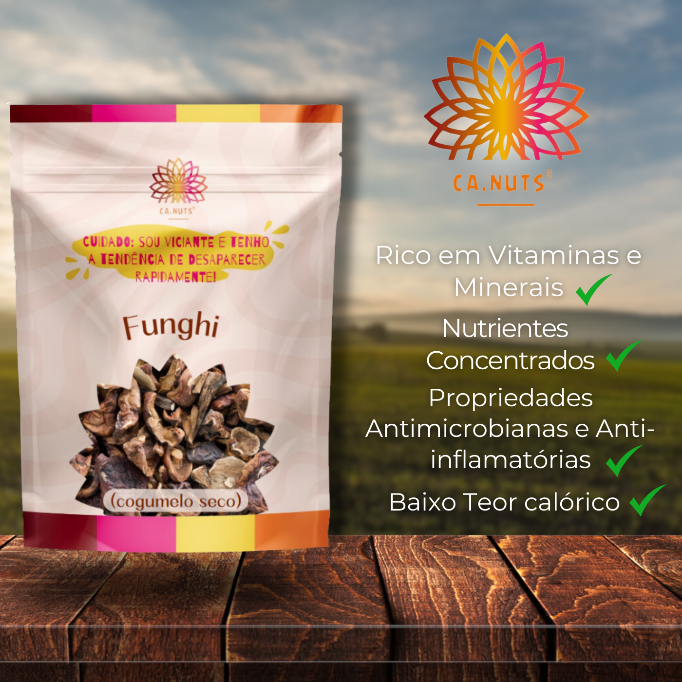 Funghi Seco Premium Ca.Nuts | Linha Especial de Especiarias Ca.Nuts