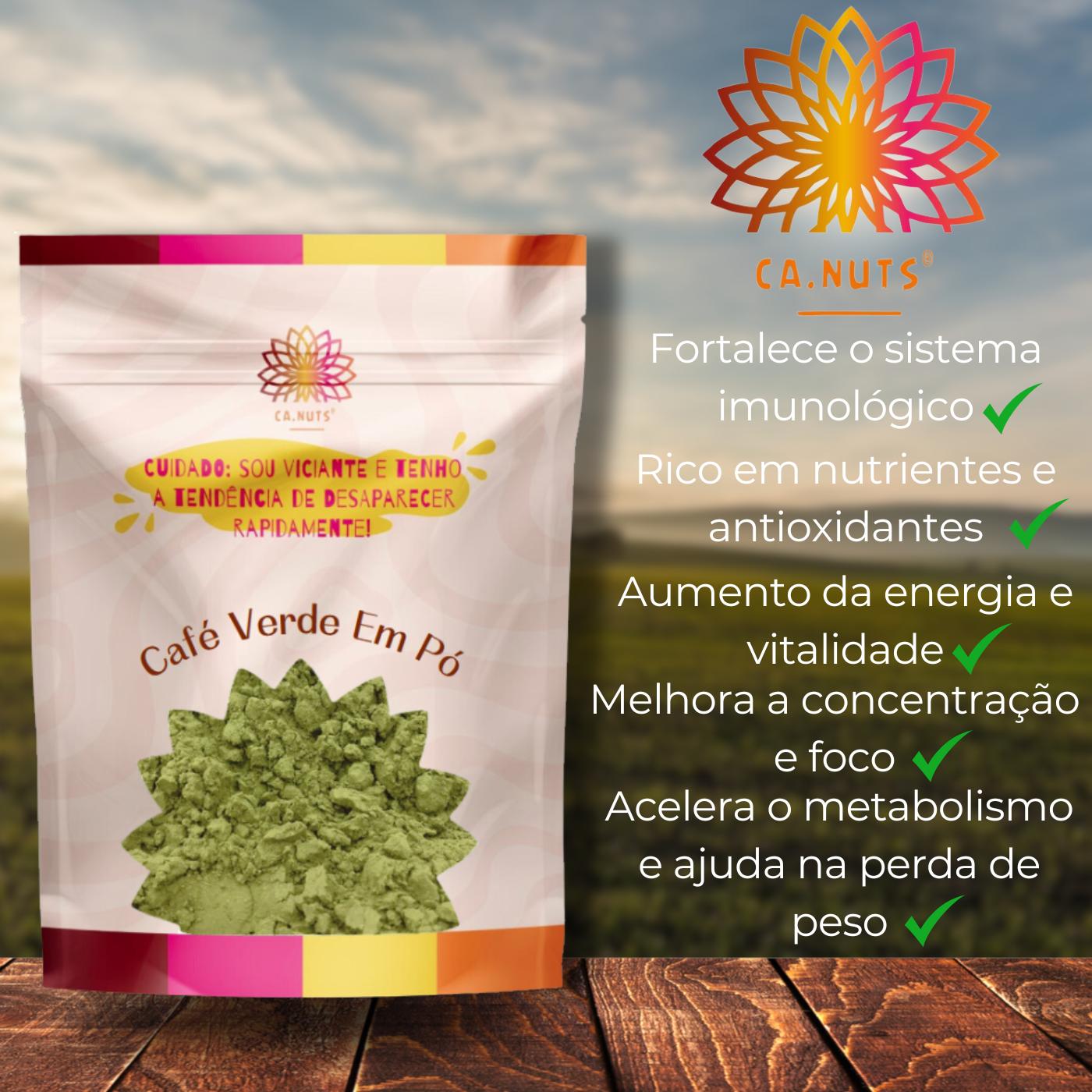 Café Verde em Pó Ca.Nuts Premium – Energia Natural e Vitalidade Diária