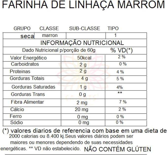 Farinha de linhaça marrom premium - Ca.Nuts