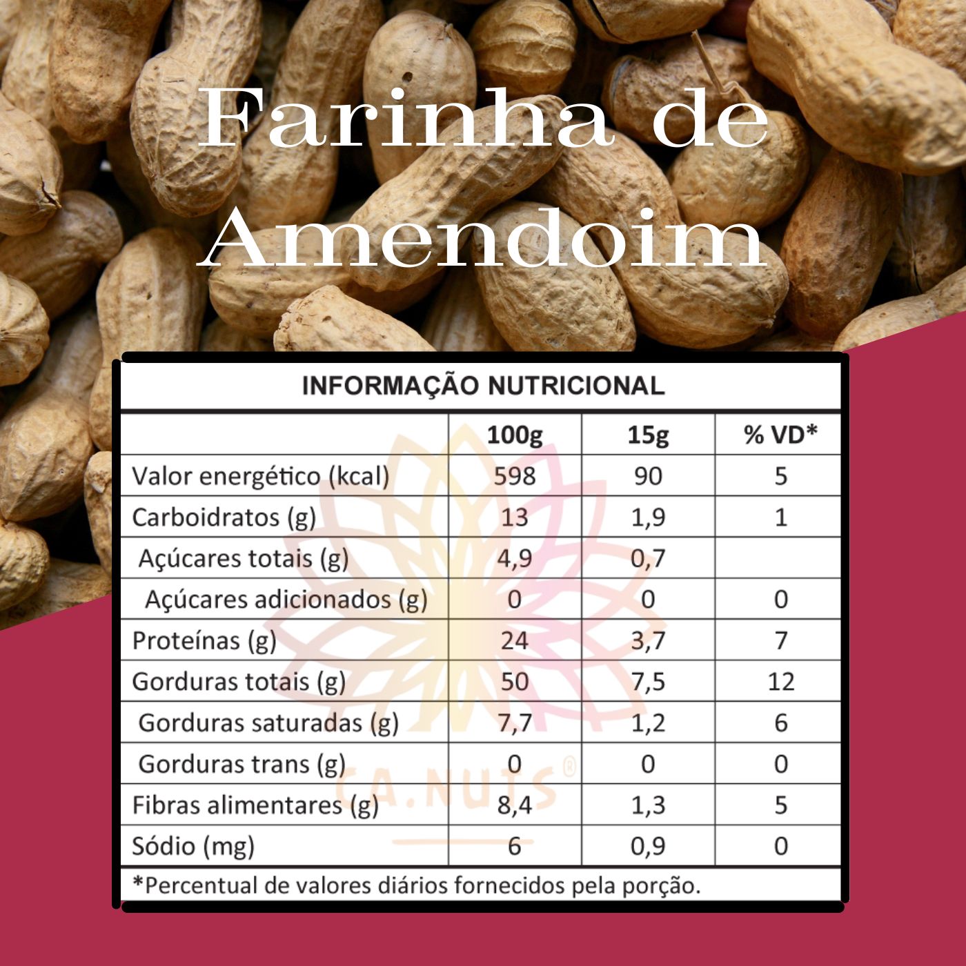 Farinha de amendoim torrada premium