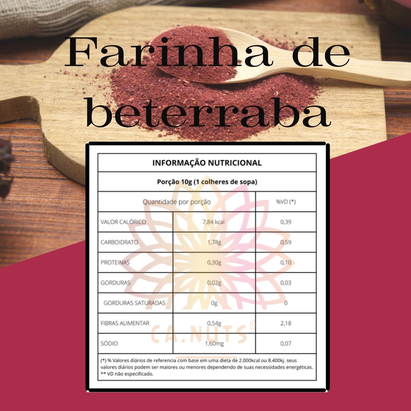 Farinha de Beterraba Ca.Nuts | Beterraba em Pó | Linha especial