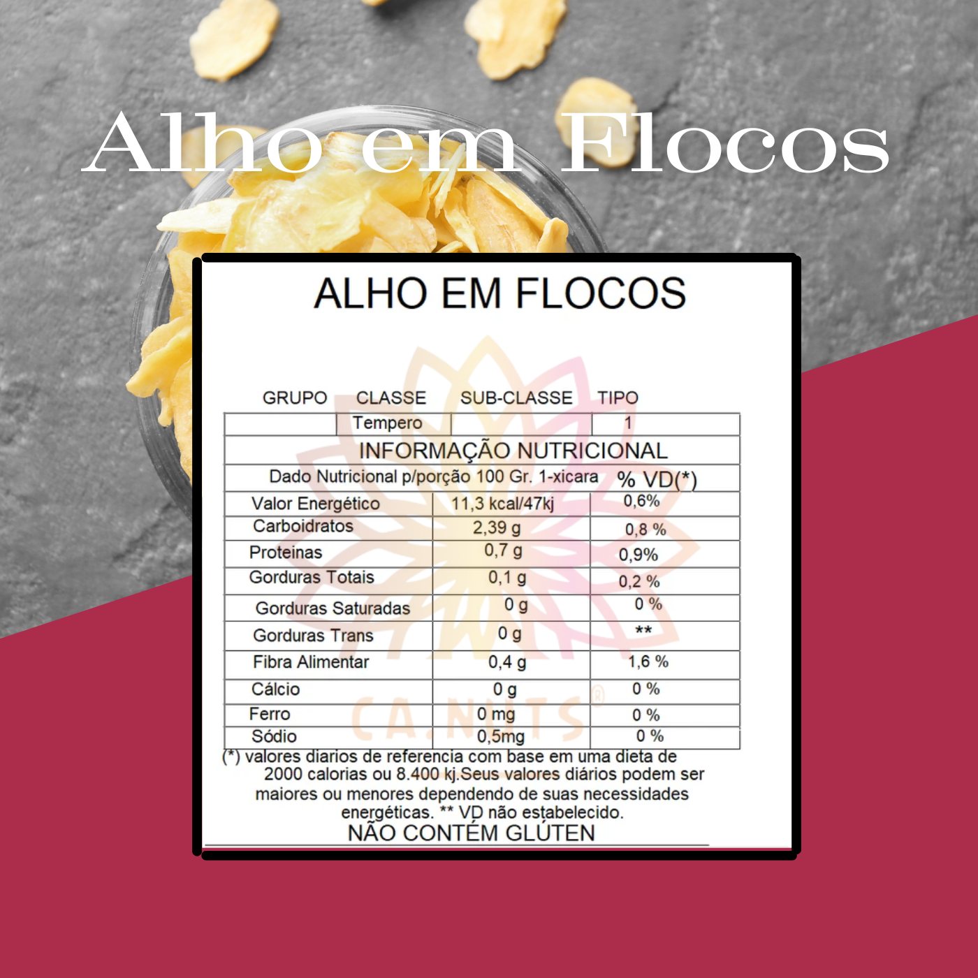 Alho em Flocos Premium Ca.Nuts