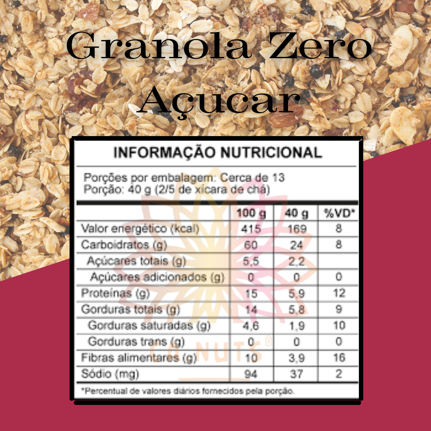 Granola Especial Zero Açúcar Premium Ca.Nuts