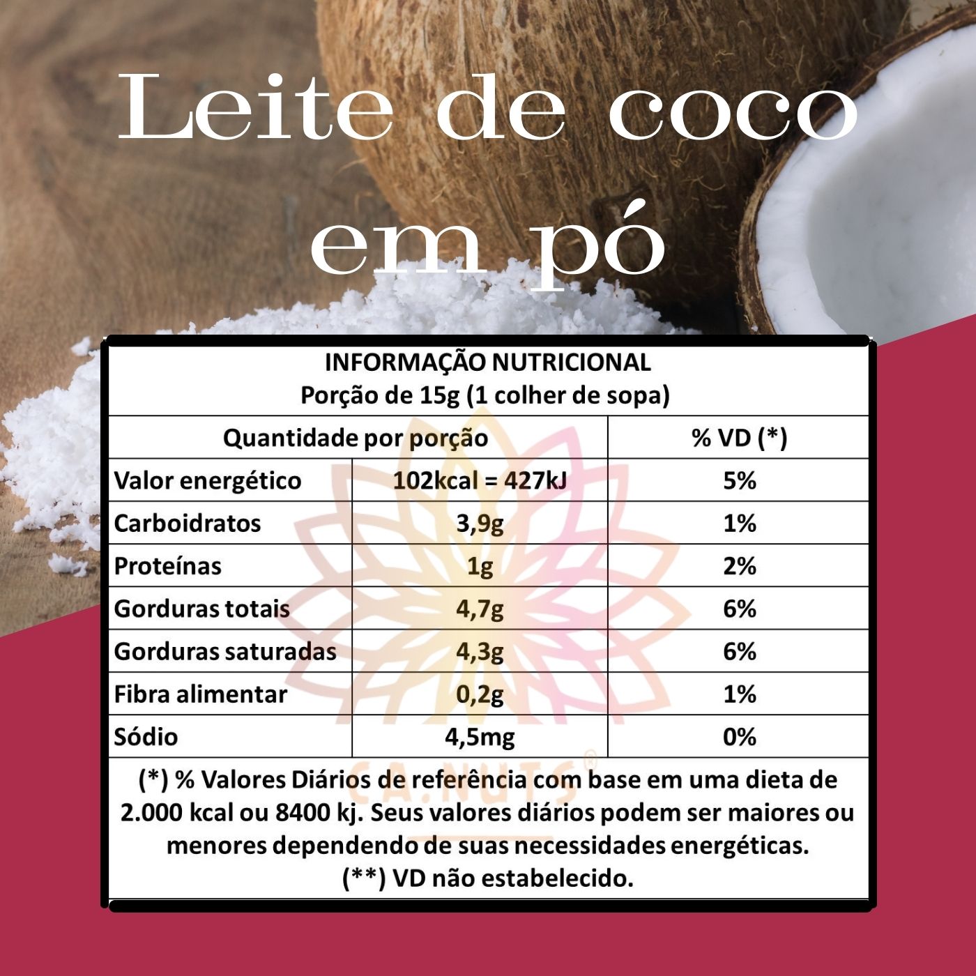 Leite de Coco em Pó Premium Ca.Nuts