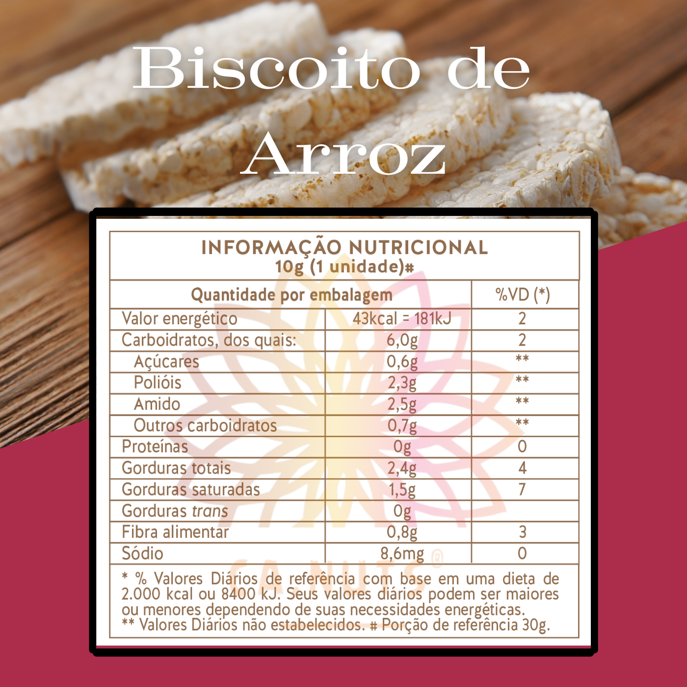 Biscoito de Arroz Premium Ca.Nuts