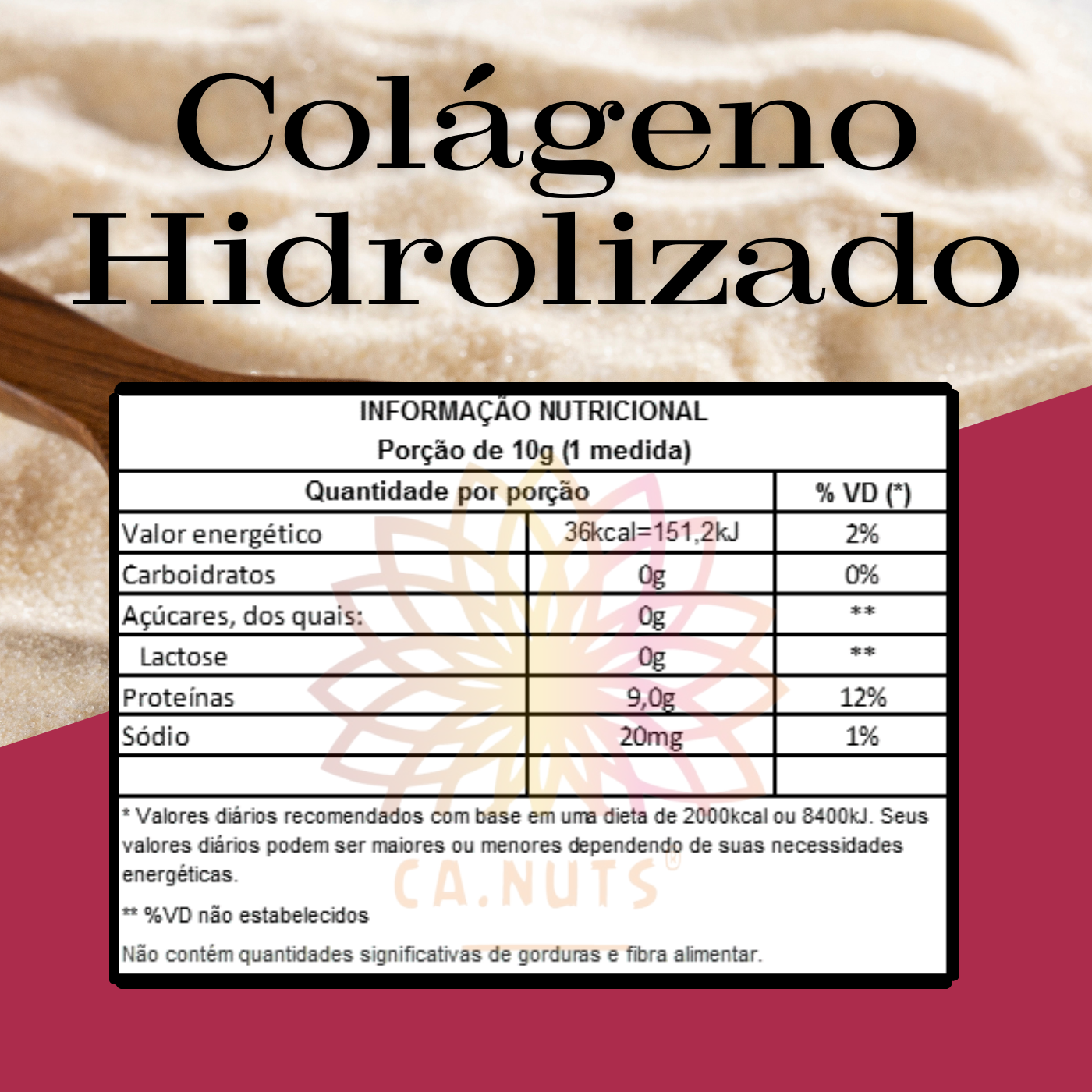 Colágeno Hidrolisado Sabor Morango Ca.Nuts