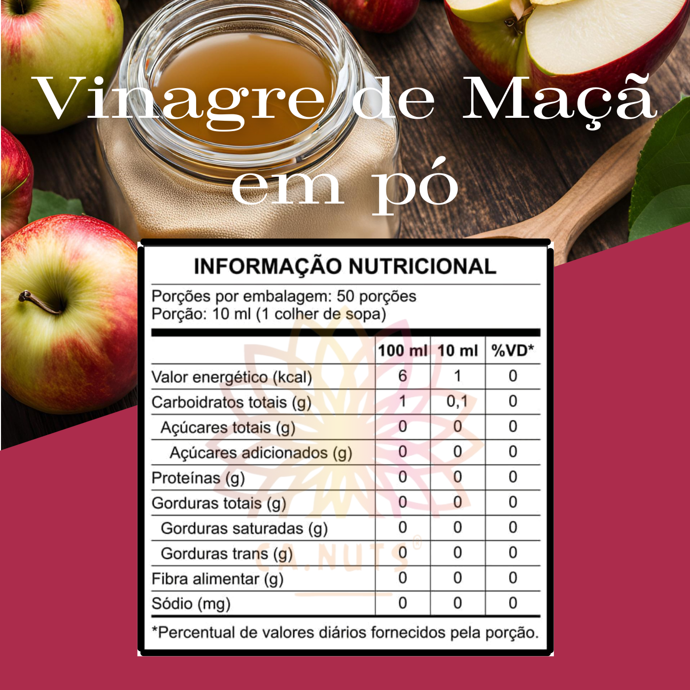 Vinagre de Maçã em Pó Premium Ca.Nuts