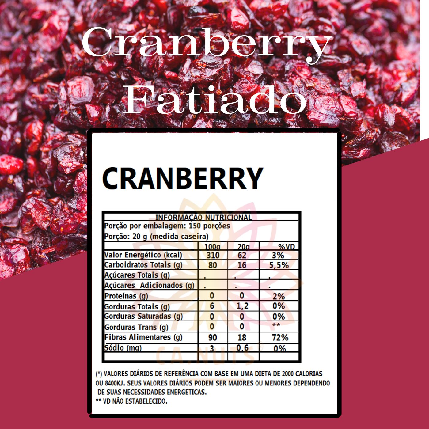 Premium sliced ​​dried cranberry - Ca.Nuts