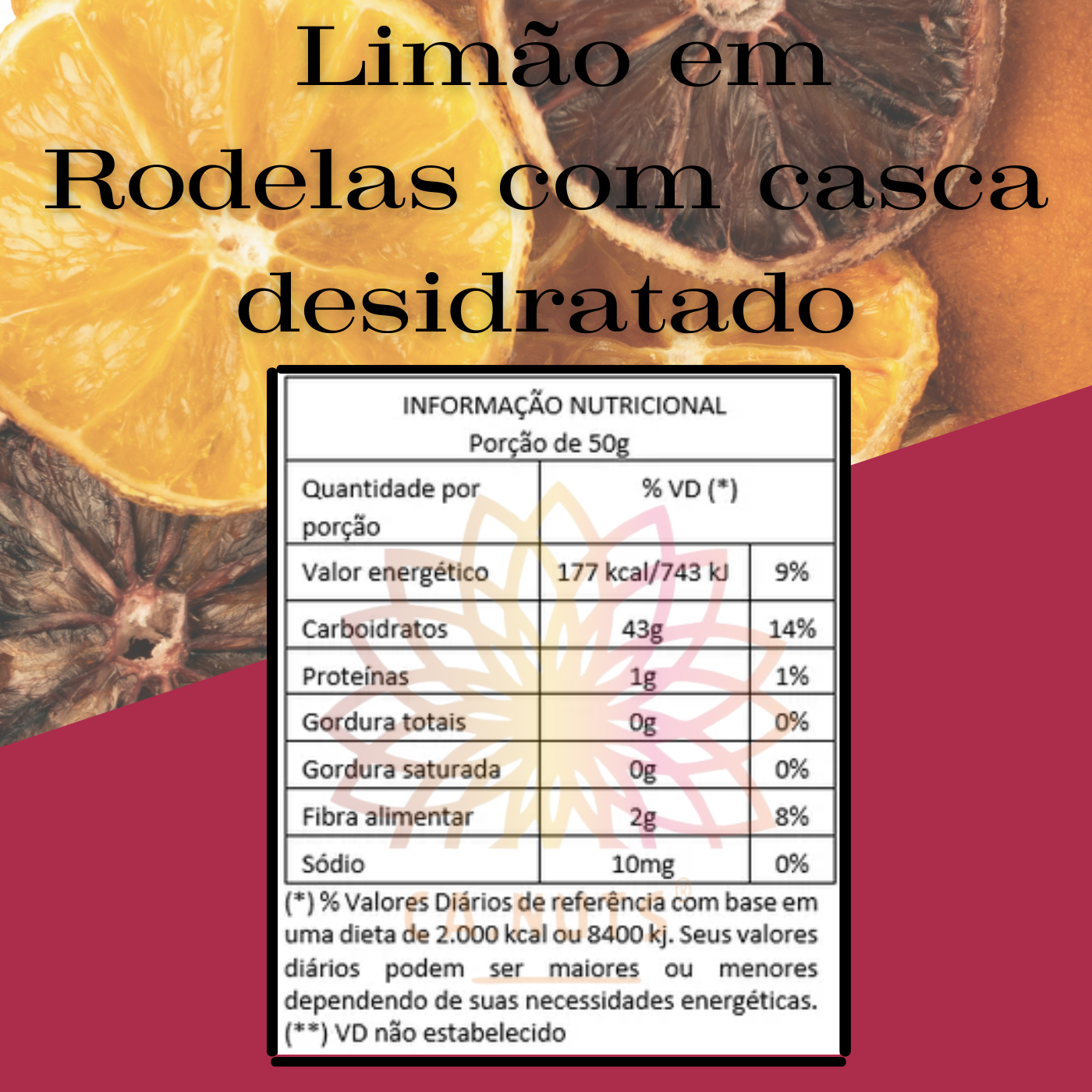 Limão em Rodelas com casca desidratado Premium I Frutas Secas Ca.Nuts