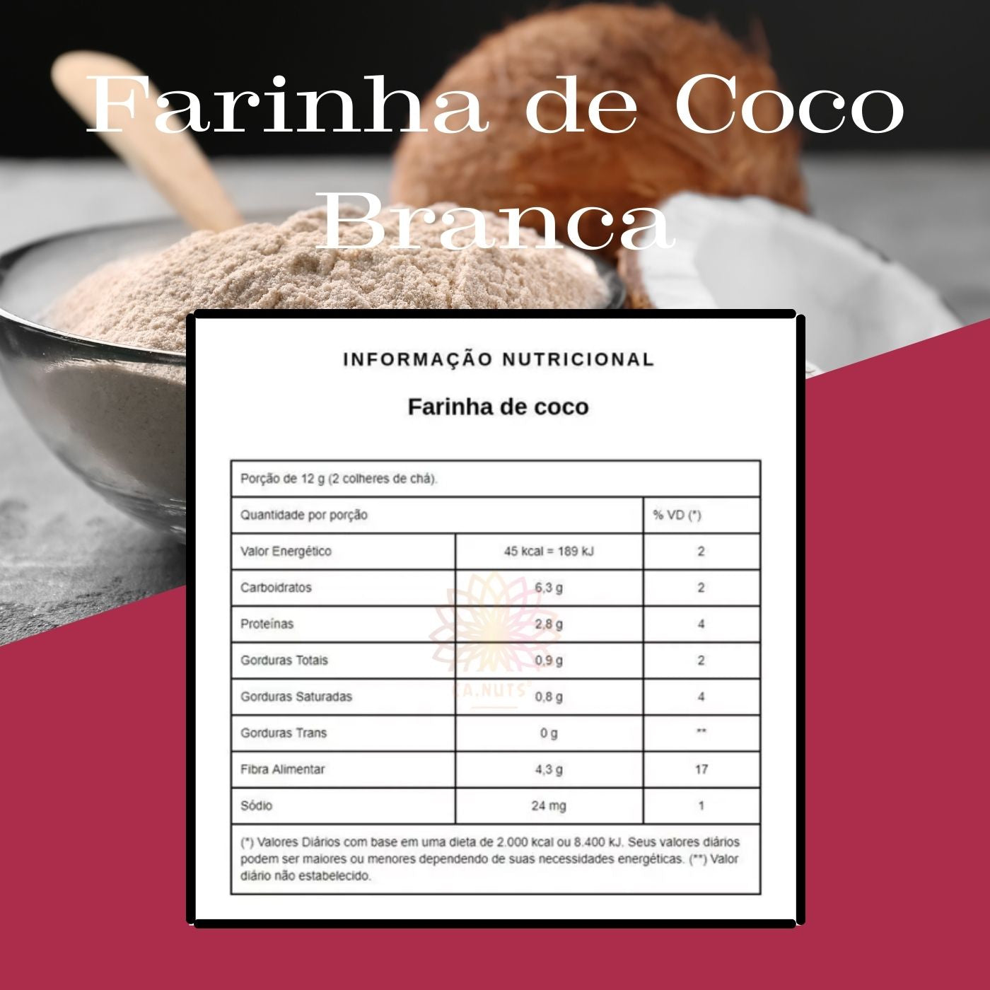 Farinha de Coco Branca Premium Ca.Nuts Coconut