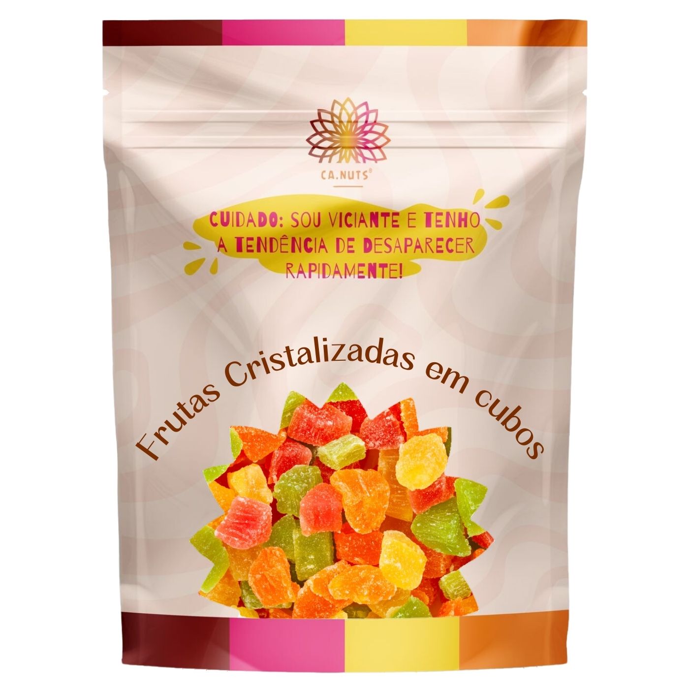 Frutas cristalizadas em cubos